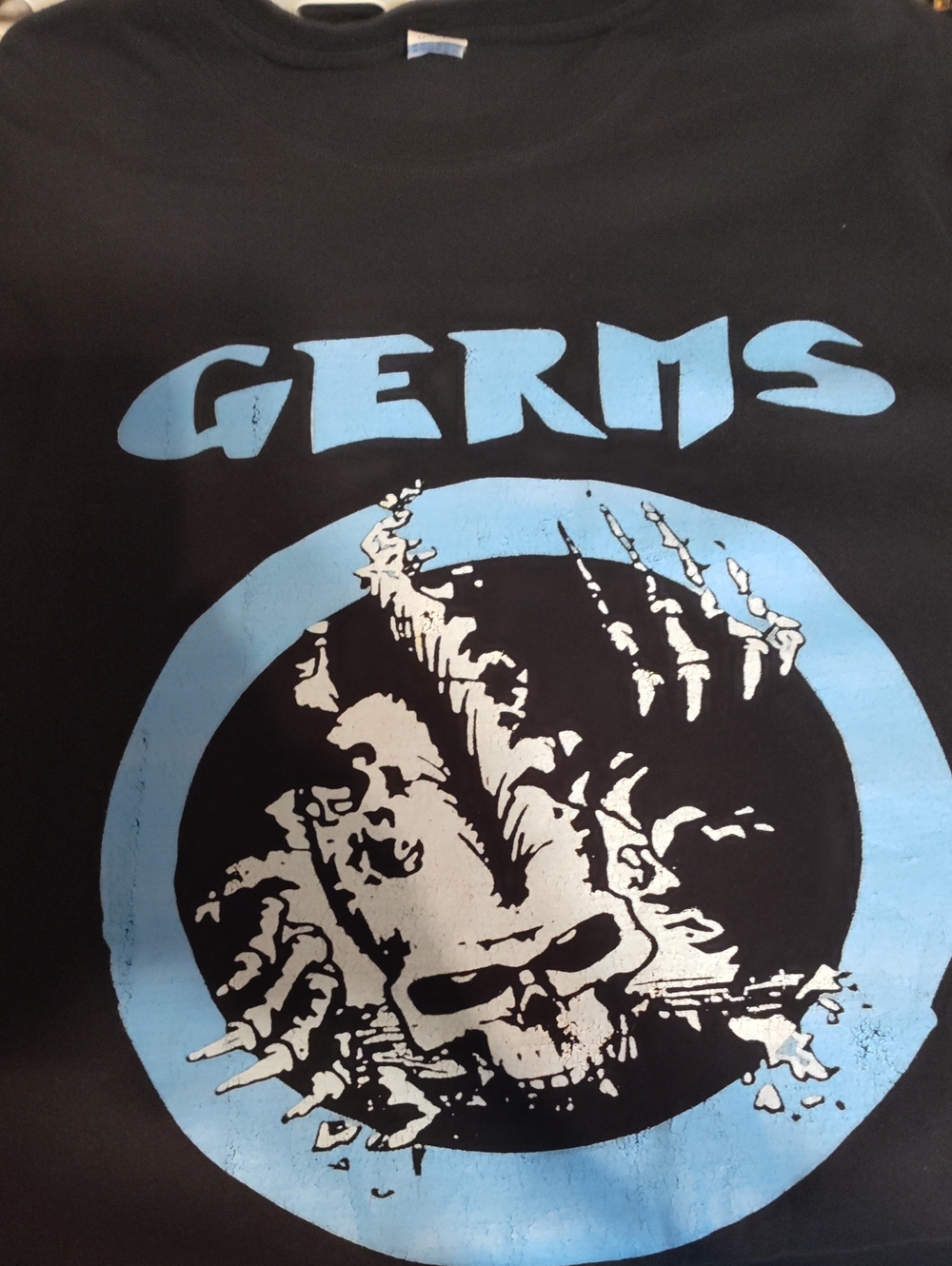 Germs Graphic Men’s  Tee in Black and Light Blue